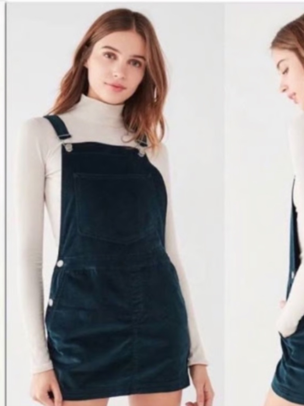 URBAN OUTFITTERS OVERALL DRESS WOMENS SMALL PURPLE VELVET MINI